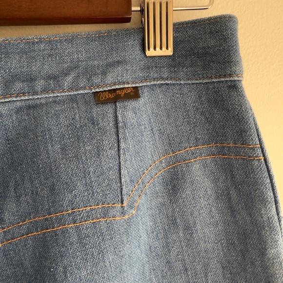 70s Vintage Medium Wash 100% Cotton Sanforset Wide Leg Wranglers Made in the USA - Picture 8 of 9